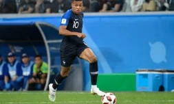 L'attaquant français Kylian Mbappé lors de la demi-finale du Mondial  face à la Belgique à Saint-Pétersbourg le 10 juillet 2018