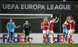 Marseille qualifié malgré sa défaite à Braga, où Ricardo Horta a inscrit le seul but du match, le 22 février 2018 au Portugal