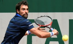 Le Français Jérémy Chardy face au Tchèque Adam Pavlasek, le 25 mai 2016 à Roland-Garros