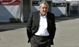 René Bouscatel, alors président du Stade toulousain, à son arrivée pour un point presse à Toulouse, le 19 avril 2017