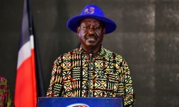 Raila Odinga lors d'une conférence de presse,  le 16 août 2022 à Nairobi, au Kenya