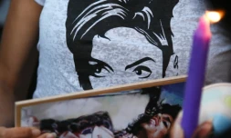 Veillée en hommage au chanteur Prince le 21 avril 2016 dans le parc Leimert à Los Angeles en Californie