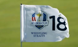 La 43e édition de la Ryder Cup 2020 a été reportée d'un an, doit se dérouler sur le parcours de Whistling Straits, dans le Wisconsin (ici le trou N.18 le 22 septembre 2021)