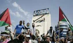 Manifestation anti-Israéliens dans la bande de Gaza, à Rafah, le 20 octobre 2015