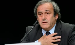 Michel Platini lors d'une conférence de presse le 28 mai à Zurich