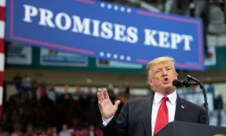 Le président américain en meeting en Floride, le 31 octobre 2018, à moins d'une semaine des élections cruciales de mi-mandat