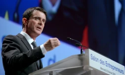 Le Premier ministre Manuel Valls au salon des Entrepreneurs à Paris, le 3 février 2016