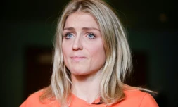 la fondeuse norvégienne Therese Johaug lors d'un point presse deux semaines après la révélation de l'affaire de dopage la concernant, le 27 octobre 2016 à Oslo