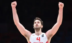 Pau Gasol grand artisan de la victoire de l'Espagne face à la France, en demi-finale de l'Euro, le 17 septembre 2015 à Villeneuve-d'Ascq