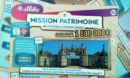 Jeu à gratter de la Francaise des Jeux  au bénéfice du Loto du patrimoine