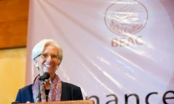 La directrice du FMI, Christine Lagarde, le 8 janvier 2016 à Yaoundé