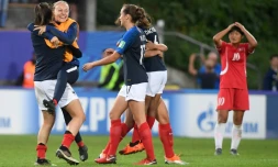 L'équipe de France féminine des moins de 20 ans a écarté la Corée du Nord, en quarts de finale, le 16 août 2018 à Concarneau