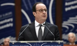 Le président François Hollande, le 11 octobre 2016, devant l'Assemblée parlementaire du Conseil de l'Europe, à Strasbourg