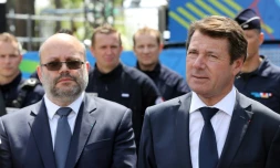 Christian Estrosi, résident (Les Républicains) de la région Provence-Alpes-Côte d'Azur, et son premier adjoint Philippe Pradal le 8 juin 2016 à Nice