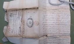 Photo prise par les archives nationales britanniques et diffusée par l'Unversité de Cambridge le 2 novembre 2023 d'une lettre d'amour écrite par Anne Le Cerf, à son époux Jean Topsent, un marin français