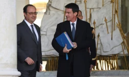 François Hollande et Manuel Valls à l'issue du conseil des ministres le 30 novembre 2016 à l'Elysée à Paris