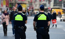 Des policiers en patrouille à Anvers après l'arrestation d'un homme qui avait mis en danger avec sa voiture des piétons, le 23 mars 2017 en Belgique