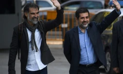 Jordi Sánchez et Jordi Cuixart, le 16 octobre 2017 à Madrid