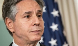 Le secrétaire d'Etat américain Antony Blinken lors d'une conférence de presse avec son homologue de Singapour, le 16 juin 2023 au département d'Etat, à Washington