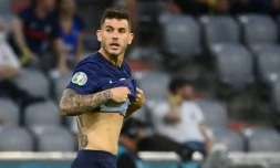 Le défenseur des Bleus Lucas Hernandez au cours du match de l'équipe de France contre l'Allemagne, le 15 juin 2021 à Munich