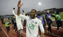 Les joueurs de l'Entente Sannois Saint-Gratien lors de la victoire face à Montpellier en 32e de finale de Coupe de France le 5 janvier 2019