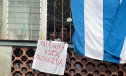 Le dramaturge Yunior Garcia, créateur du groupe de débat politique sur Facebook Archipiélago à l'origine de l'appel à manifester à Cuba, le 14 novembre 2021 à La Havane