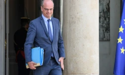 Le ministre de l'Education nationale Jean-Michel Blanqueur sur le perron de l'Elysée, le 22 juillet 2020 à Paris