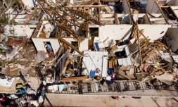 Vue de Panama City après le passage de l'ouragan Michael 