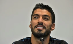 L'attaquant de l'Uruguay Luis Suarez en conférence de presse, le 3 juillet 2018 à Nijni Novgorod  