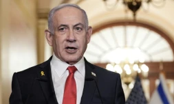 Le Premier ministre israélien Benjamin Netanyahu s'adresse à la presse au Capitole américain, à Washington, DC, le 7 février 2025