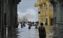 Des rues inondées à La Havane à Cuba le 10 septembre 2017 après le passage d'Irma