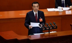 Le Premier ministre chinois, Li Keqiang, lors de l'ouverture de la session annuelle du Parlement, à Pékin le 5 mars 2018 
