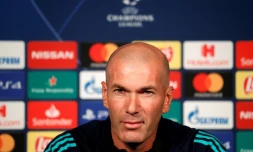 Zinédine Zidane, l'entraßneur français du Real Madrid, à la veille du match de Ligue des champions contre le PSG, le 17 septembre 2019 à Paris
