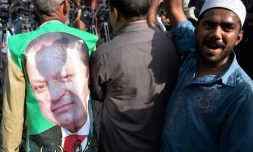 Des partisans du Premier ministre Nawaz Sharif devant le tribunal d'Islamabad, le 19 septembre 2018