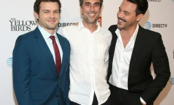 L'acteur Alden Ehrenreich, le réalisateur Alexandre Moors et l'acteur Jack Huston lors de la première du film "The Yellow Birds", le 6 juin 2018 à Hollywood