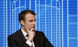 Le candidat à la présidentielle française Emmanuel Macron à Paris, le 23 février 2017