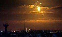 Des missiles tirés depuis la bande de Gaza interceptés par le bouclier antimissile israélien, le 21 avril 2022