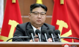 Le numéro un nord-coréen Kim Jong Un participe à un événement du Parti des Travailleurs de Corée, le 31 décembre 2023 à Pyongyang, d'après cette photo publiée par l'agence officielle nord-coréenne KCNA
