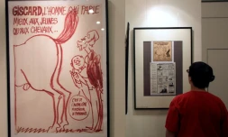 Des dessins de Cabu exposés à Saint-Just-le-Martel en Haute-Vienne, le 4 juillet 2017