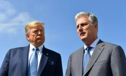 Donald Trump et son conseiller à la sécurité nationale Robert O'Brien le 18 septembre 2019 à Los Angeles