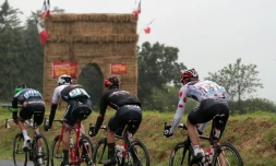 Le peloton du Tour de France entre Saint-Lô et Cherbourg, le 3 juillet 2016