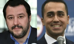 Les chefs de file des deux formations qui disposent d'une courte majorité au Parlement, Matteo Salvini (Ligue) et Luigi Di Maio (M5S) 
