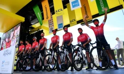 L'équipe Arkea-Samsic avant la 4e étape du Tour de France, le 1er septembre 2020 à Sisteron