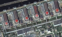 Image satellite diffusée le 19 août 2022 par Maxar Technologies de la centrale nucléaire ukrainienne de Zaporijjia