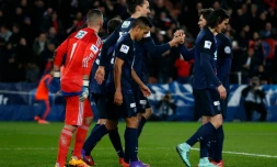 Les Parisiens vainqueurs de l'Olympique lyonnais en Coupe de France, le 10 février 2016 au Parc des Princes