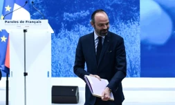 Edouard Philippe à son arrivée au Grand Palais, le 8 avril 2019, pour la restitution des contributions au grand dénat national
