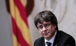 Le président séparatiste catalan Carles Puigdemont, le 10 octobre 2017 à Barcelone
