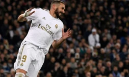 L'attaquant français du Real Madrid Karim Benzema lors du huitième de finale aller de Ligue des champions opposant son équipe à Manchester City le 26 février 2020 au stade Santiago-Bernabeu.