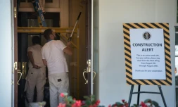 La West Wing en travaux à la Maison Blanche, le 9 août 2017 à Washington