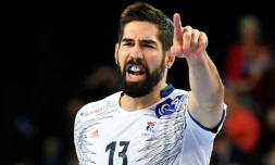 Le handballeur français Nikola Karabatic lors du match amical face à la Slovénie, le 8 janvier 2017 à Montpellier